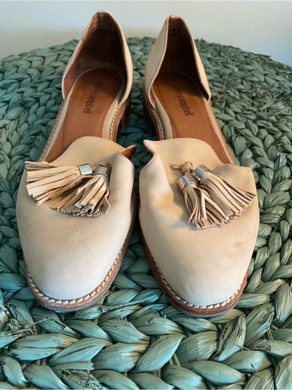 Jeffrey Campbell Cream Tassel D'Orsay Flats